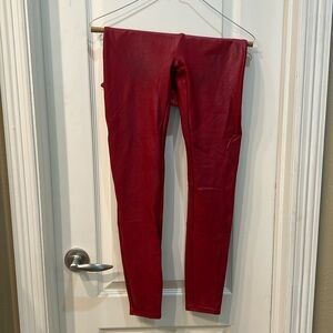 Spanx Large Red Faux Leather Leggings